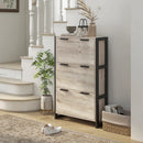 Narrow Shoe Storage Cabinet - Natural Wood-Effect - 18 Pairs