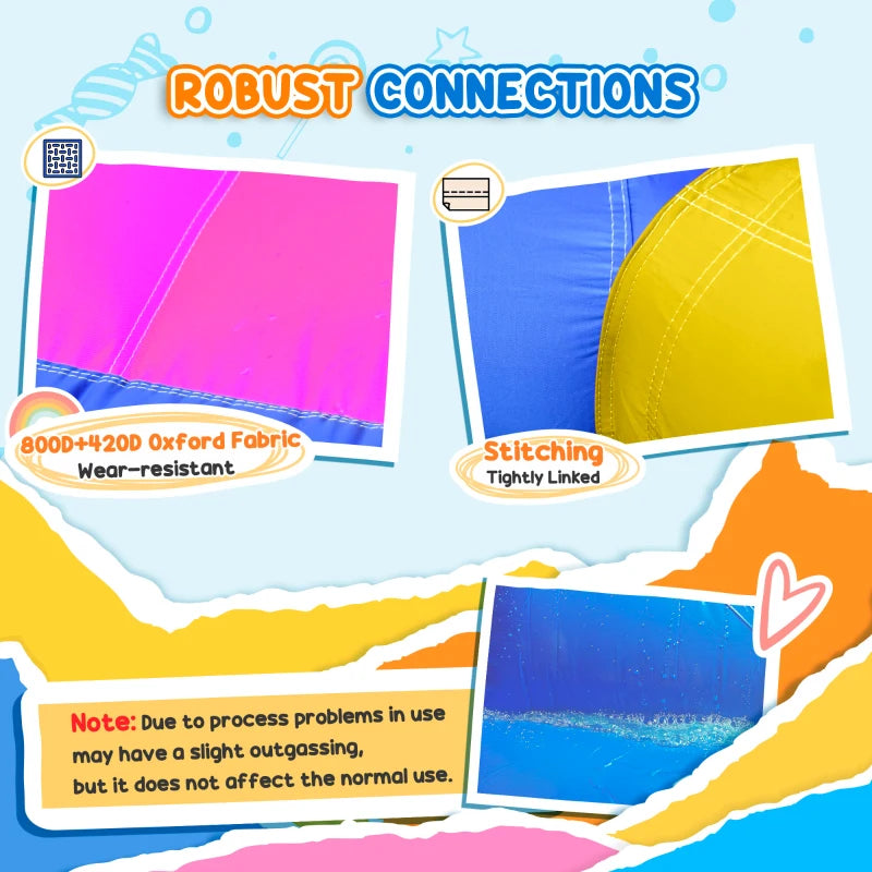 5-in-1 Multicoloured Bouncy Castle Set with Blower - Ages 3-8