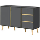 Dark Grey Modern Kitchen Sideboard with Double Doors and Drawers