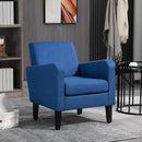 Blue Modern Accent Chair with Rubber Wood Legs for Living Room & Bedroom