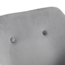 Grey Velvet Upholstered Dining Chairs Set of 2 with Backrest and Armrests