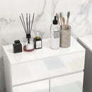 White High Gloss Bathroom Storage Cabinet with Doors, 60x30x80 cm
