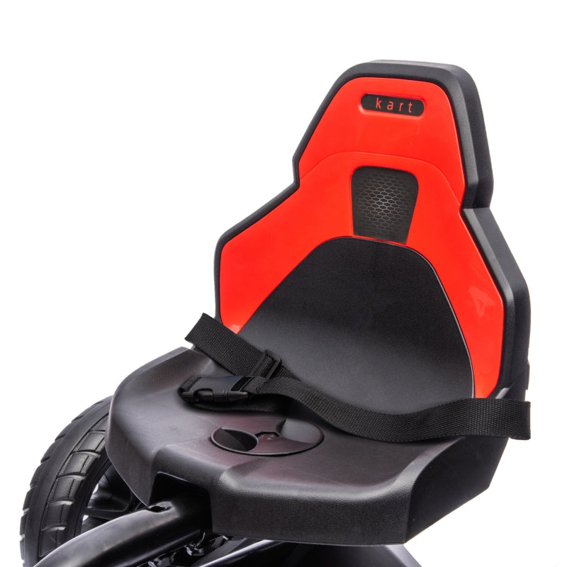 Red Kids Pedal Go Kart with Adjustable Seat and Handbrake