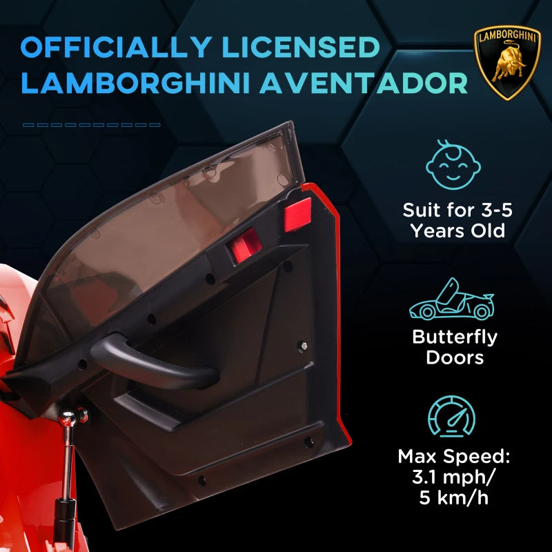 Red Lamborghini Style 12V Kids Electric Car with Butterfly Doors and Remote Control