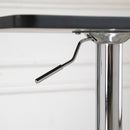 Modern Black and Silver Swivel Bar Table with Adjustable Height