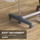 Grey 4-Shelf Folding Clothes Drying Rack with Side Arms and Wheels