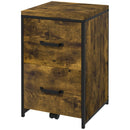 Rustic Brown 2-Drawer Industrial File Cabinet for A4 Size