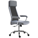 Grey Ergonomic High Back Office Chair with Adjustable Height and Swivel Wheels