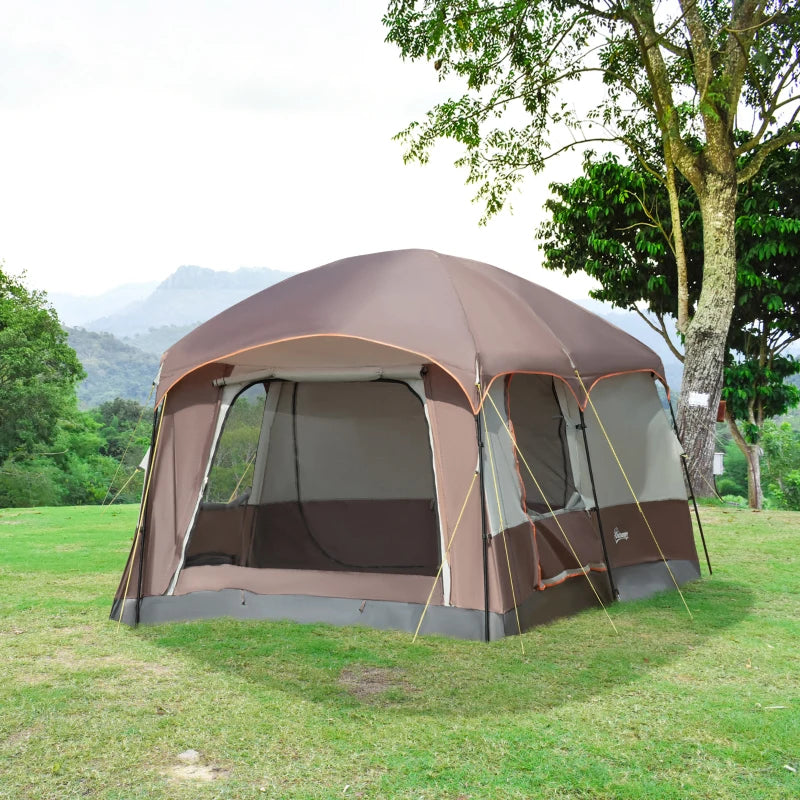4-Person Blue Camping Tent with Vestibule, UV50+ Protection, Water Resistant, Portable Carry Bag