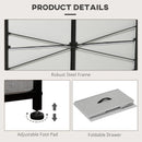 Grey Fabric 8-Drawer Industrial Dresser with Steel Frame and Wooden Top