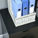 Black 5-Drawer Mobile Filing Cabinet - Modern Vertical File Organizer