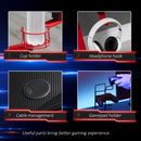 Carbon Fibre Gaming Desk with Storage, Black/Red