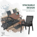 Grey 4-Piece Stacking Rattan Garden Seat Set