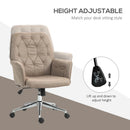 Khaki Microfibre Swivel Computer Chair with Armrest & Adjustable Height