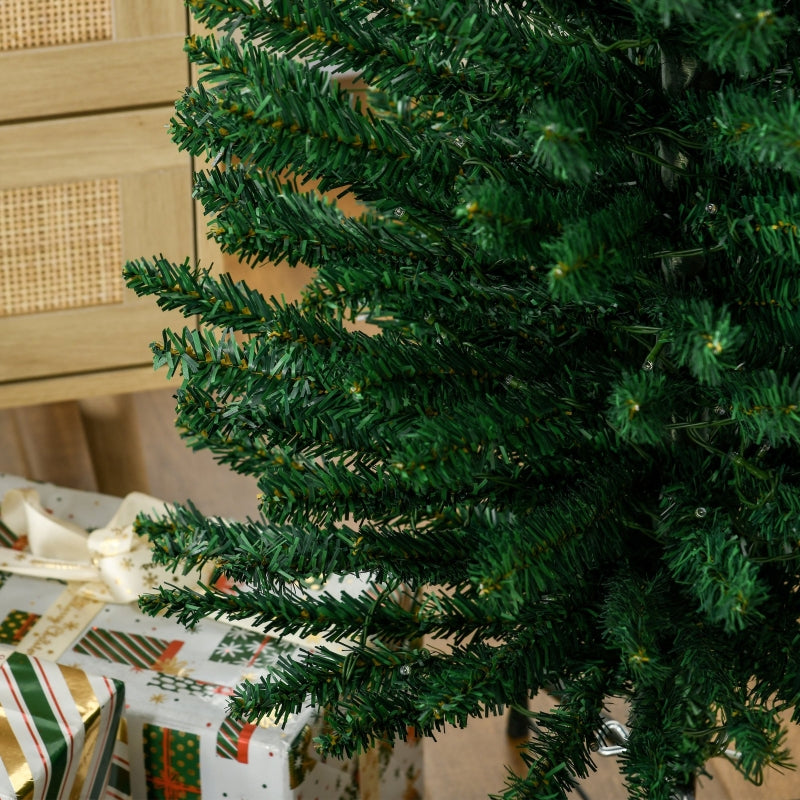 7.5' Pre-lit Christmas Tree with Colourful LED Lights, Pencil Shape, Steel Base