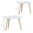 White Nesting Coffee Table Set, 2 Side Tables with Solid Wood Legs