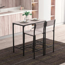 3-Piece Industrial Oak Tone Table Stool Set