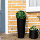 Set of 2 Green Artificial Boxwood Ball Trees in Pot for Home Decor, 20x20x60cm