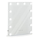 White Hollywood Vanity Mirror with 12 Dimmable LED Bulbs