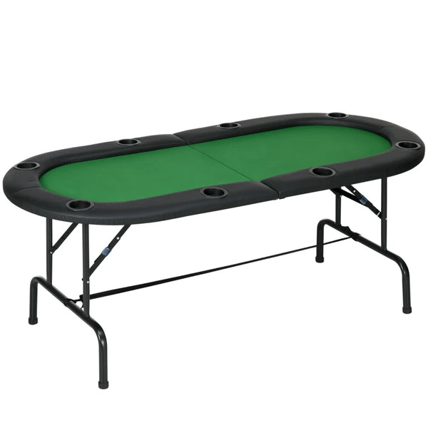 Folding Poker Table 1.85m for 8 Players - Blue