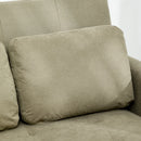 Convertible Loveseat Sofa Bed with Side Pockets, Light Brown