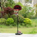 Black Portable Outdoor Basketball Hoop Stand - Adjustable Height 210-260 cm