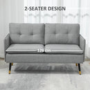 Grey Two Seater Button Tufted Sofa with Cushions