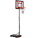 Adjustable Height Portable Basketball Hoop Stand with Sturdy Rim and Large Wheels - Black