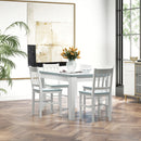 White Slat Back Dining Chairs Set of 4, Pine Wood Kitchen Furniture