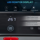 Silver Electric Folding Treadmill with Quick Speed Controls and LED Monitor