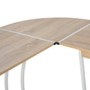 Natural L-Shaped Wood and Steel Computer Desk - 112.5x152x74cm