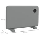 Grey Electric Convector Heater - Adjustable Thermostat, Timer