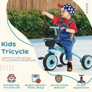 Blue Kids Trike with Adjustable Seat, Basket & Bell - Ages 2-5