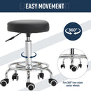 Black Adjustable Rolling Stool with Swivel Seat