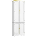 White 4-Door Freestanding Kitchen Storage Cabinet with Shelves