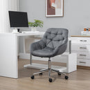Dark Grey Velvet Ergonomic Office Chair with Adjustable Height and Support