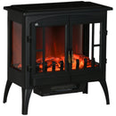 Black Electric Fireplace Heater with LED Flame Effect