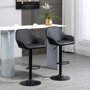 Black Swivel Bar Stools Set of 2 with Footrest and Backrest