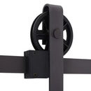 6ft Black Sliding Barn Door Kit for Single Wooden Door
