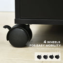 Black 5-Drawer Mobile Filing Cabinet - Modern Vertical File Organizer