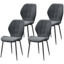 Set of 4 Dark Grey Flannel Tub Dining Chairs