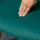 Dark Green Velvet Armchair with Ottoman and Steel Legs