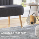 Dark Grey 2 Seater Linen Sofa with Wood Legs