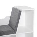 White Cushioned Reading Seat Bookcase Shelf