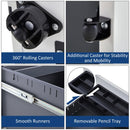 Steel 3-Drawer Rolling Filing Cabinet for A4, Letter, Legal Files - Black