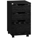 Black 3-Drawer Rolling Storage Cabinet for Home Office