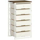 White 6-Drawer Tall Storage Chest for Bedroom and Living Room