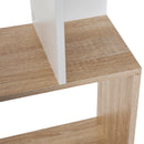 5-Tier Natural Wood S-Shaped Bookcase