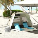 Green 3-Person Beach Tent with Extended Floor
