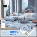 Portable 7000 BTU Air Conditioner - White, 3-in-1 Cooling Unit